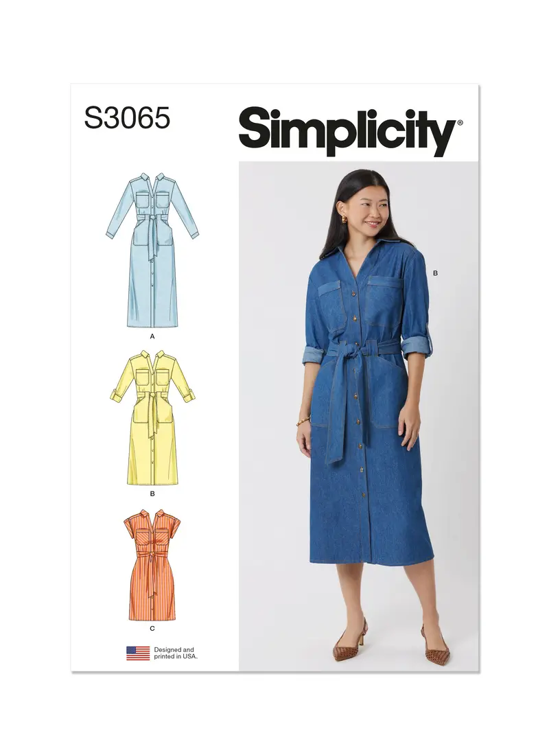 Simplicity Sewing Pattern 3065 Dresses With Tie Belt 2