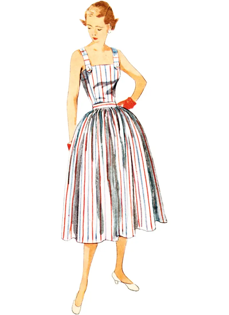 Simplicity Sewing Pattern 3115 1950'S Two-Piece Play Suit And Skirt 1