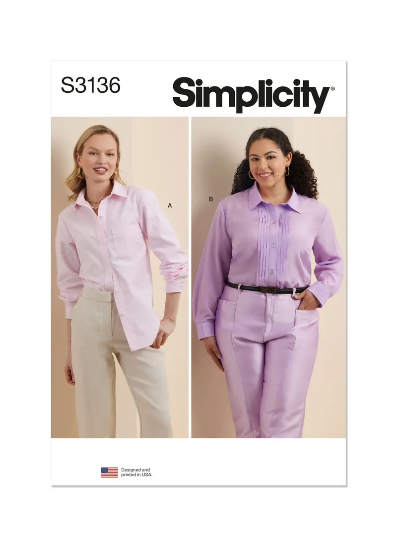 Simplicity Sewing Pattern 3136 Misses' Women's Button Up Shirt 2