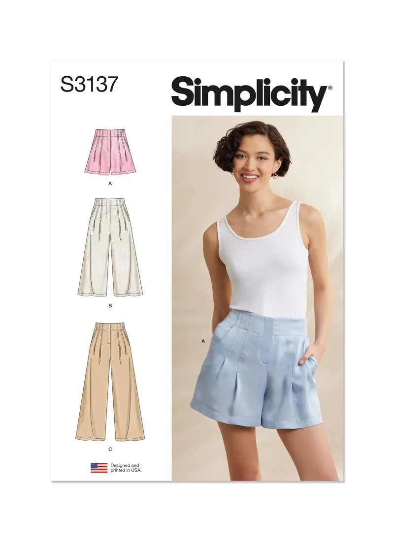 Simplicity Sewing Pattern 3137 Misses' Pleated Shorts And Trousers 2