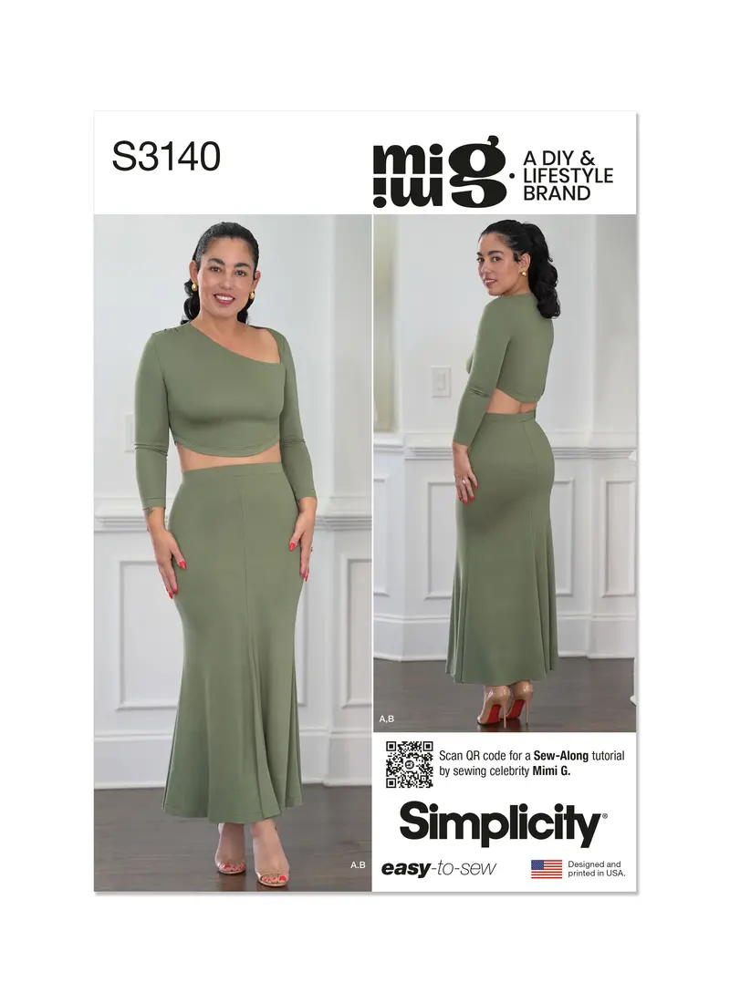 Simplicity Sewing Pattern 3140 Misses' Knit Top And Skirt By Mimi G Style 2