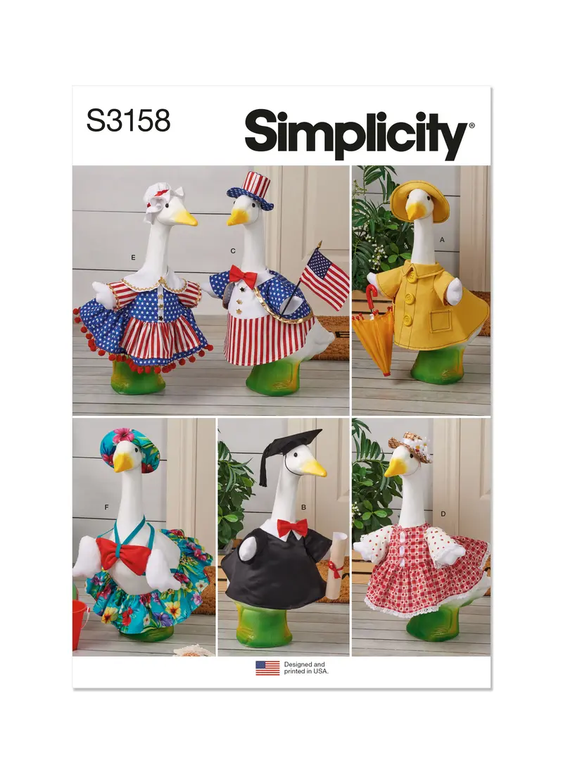 Simplicity Sewing Pattern 3158 Clothes For Porch And Lawn Geese 2