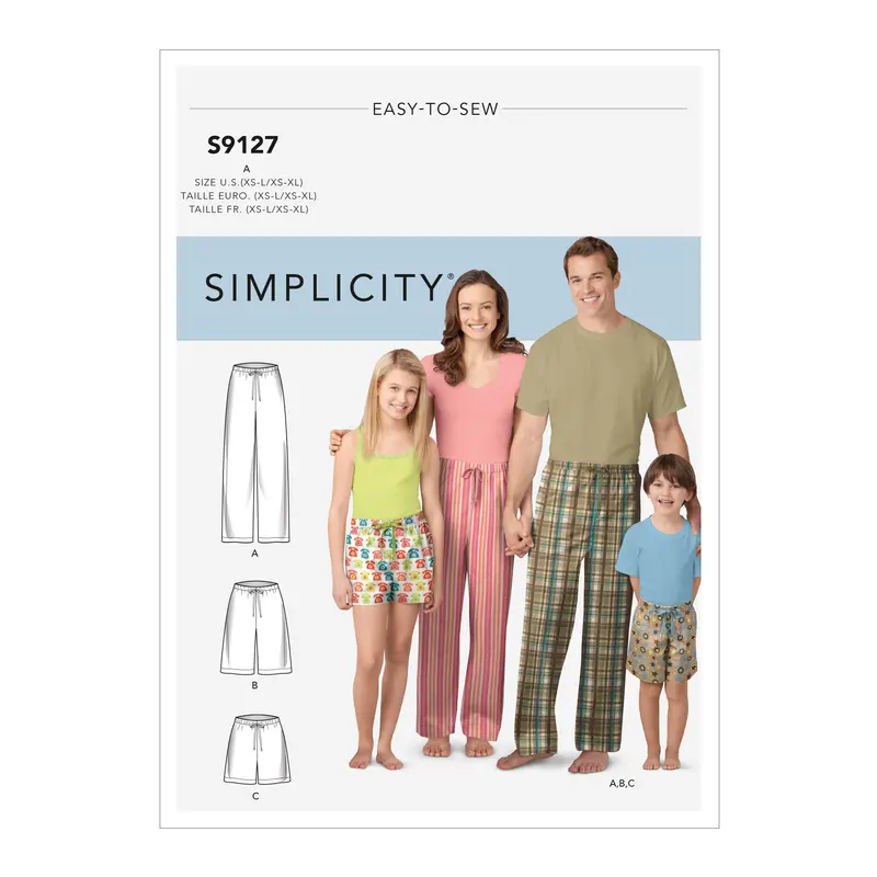 Simplicity Sewing Pattern 9127 Unisex Sleepwear 2