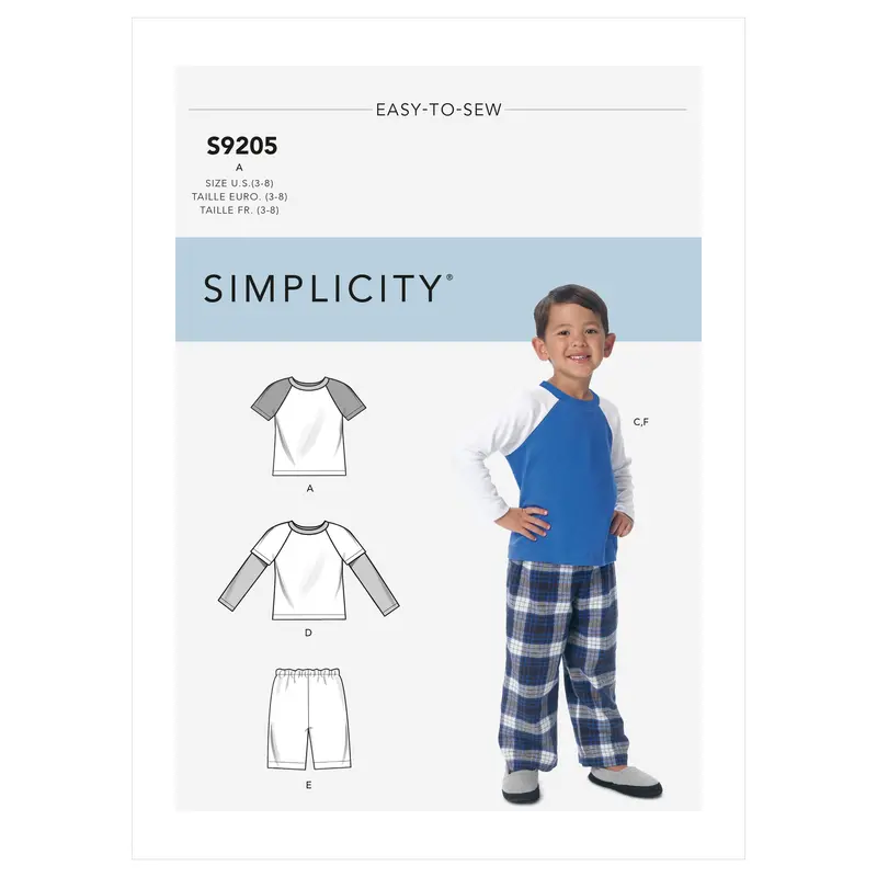 Simplicity Sewing Pattern 9205 Boys' Pyjamas 2