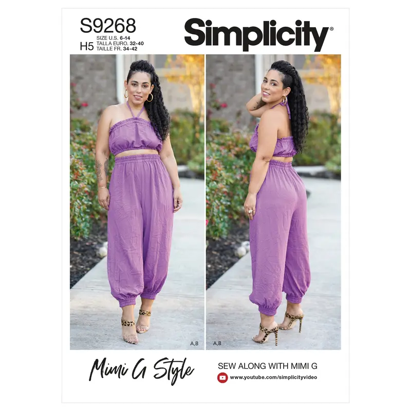 Simplicity Sewing Pattern 9268 Bra Top And Gathered Pants 2