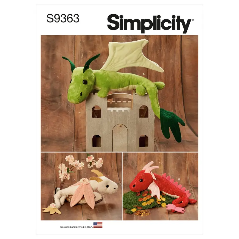 Simplicity Sewing Pattern 9363 Plush Dragons 1