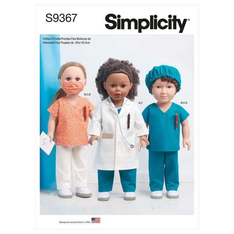 Simplicity Sewing Pattern 9367 18" Doll Clothes 1