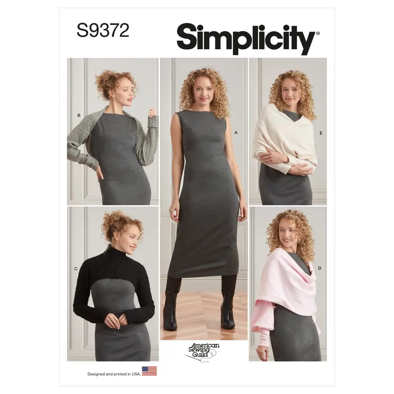 Simplicity Sewing Pattern 9372 Misses' Knit Dress And Shrugs 2