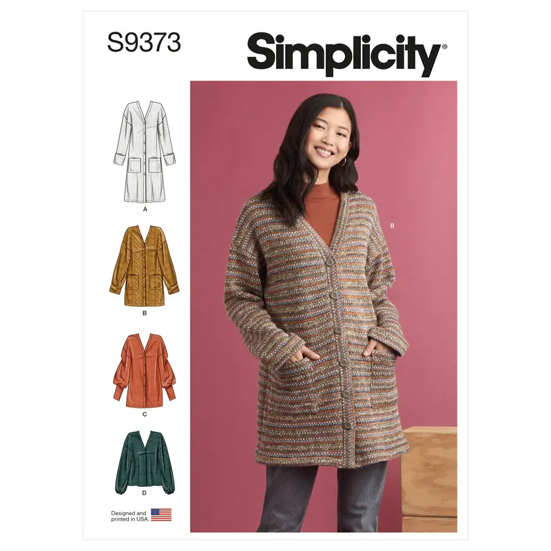 Simplicity Sewing Pattern 9373 Misses' Knit Cardigans 2