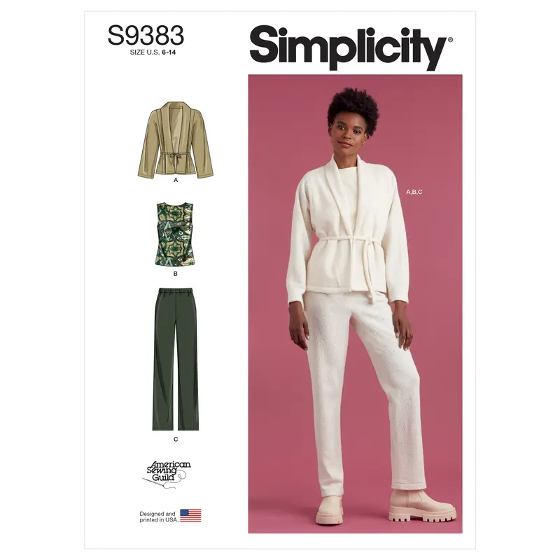 Simplicity Sewing Pattern 9383 Misses' Jacket, Knit Top And Pants 2
