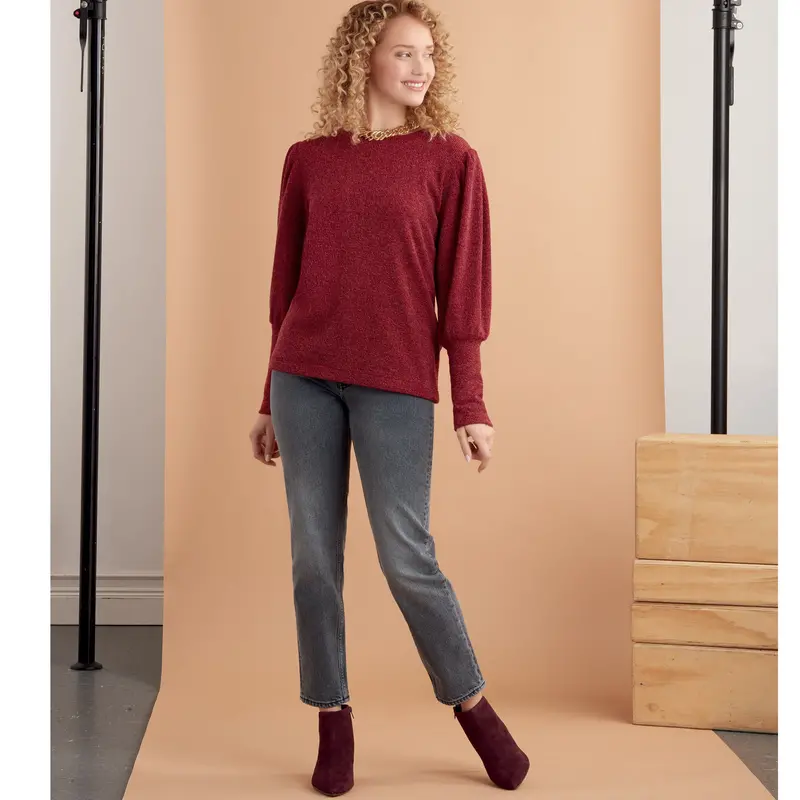 Simplicity Sewing Pattern 9385 Misses' Knit Tops With Length And Sleeve Variations 1
