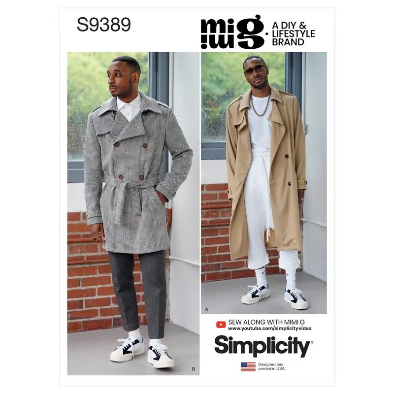 Simplicity Sewing Pattern 9389 Men's Trench Coat In Two Lengths 2