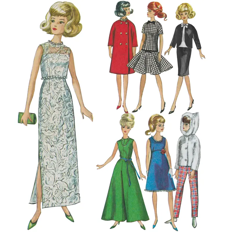 Simplicity Sewing Pattern 9396 Vintage Doll Clothes For 11-1/2" Doll 1