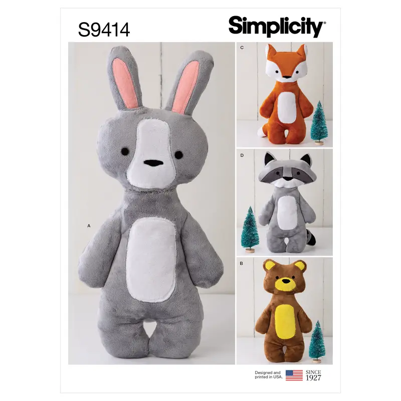 Simplicity Sewing Pattern 9414 Stuffed Animals 1