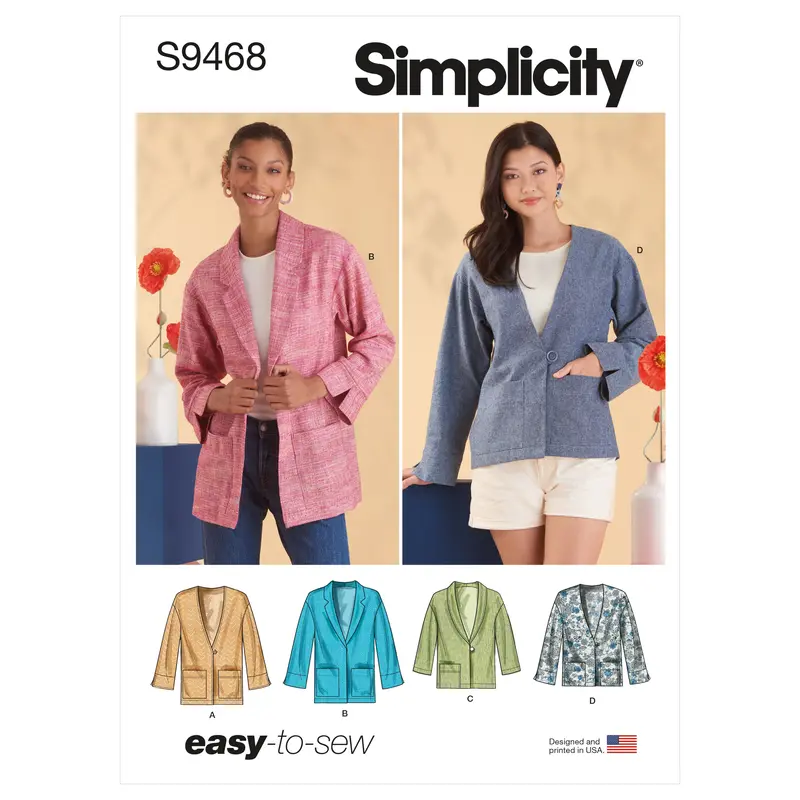 Simplicity Sewing Pattern 9468 Misses Unlined Jacket 2