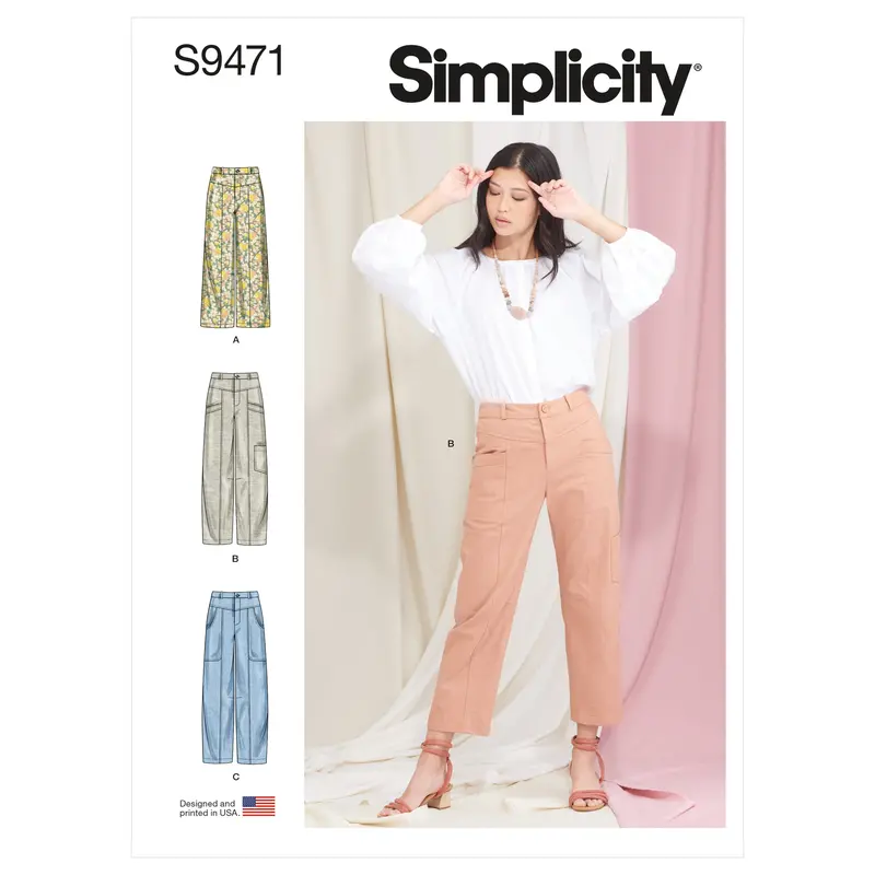 Simplicity Sewing Pattern 9471 Misses Cropped Trousers 2