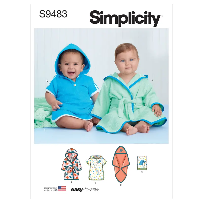 Simplicity Sewing Pattern 9483 Babies Bath Set 1