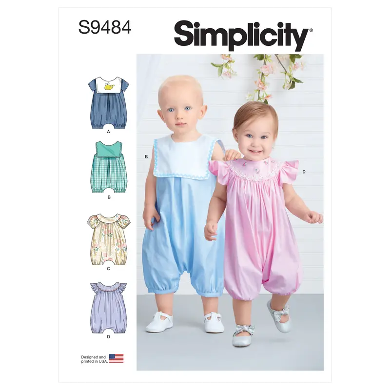 Simplicity Sewing Pattern 9484 Babies Rompers 1