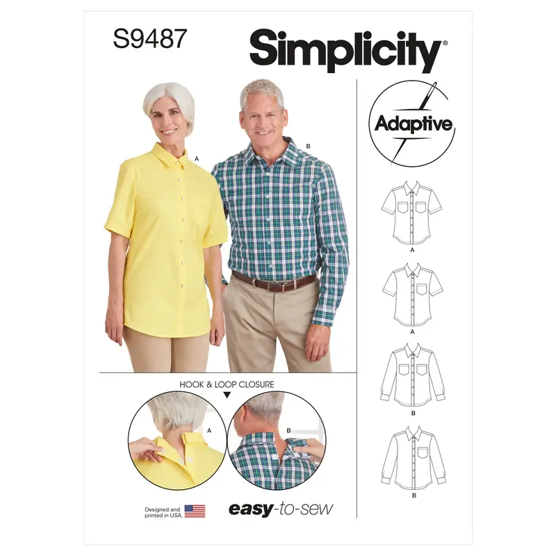 Simplicity Sewing Pattern 9487 Unisex Adaptive Shirt 1