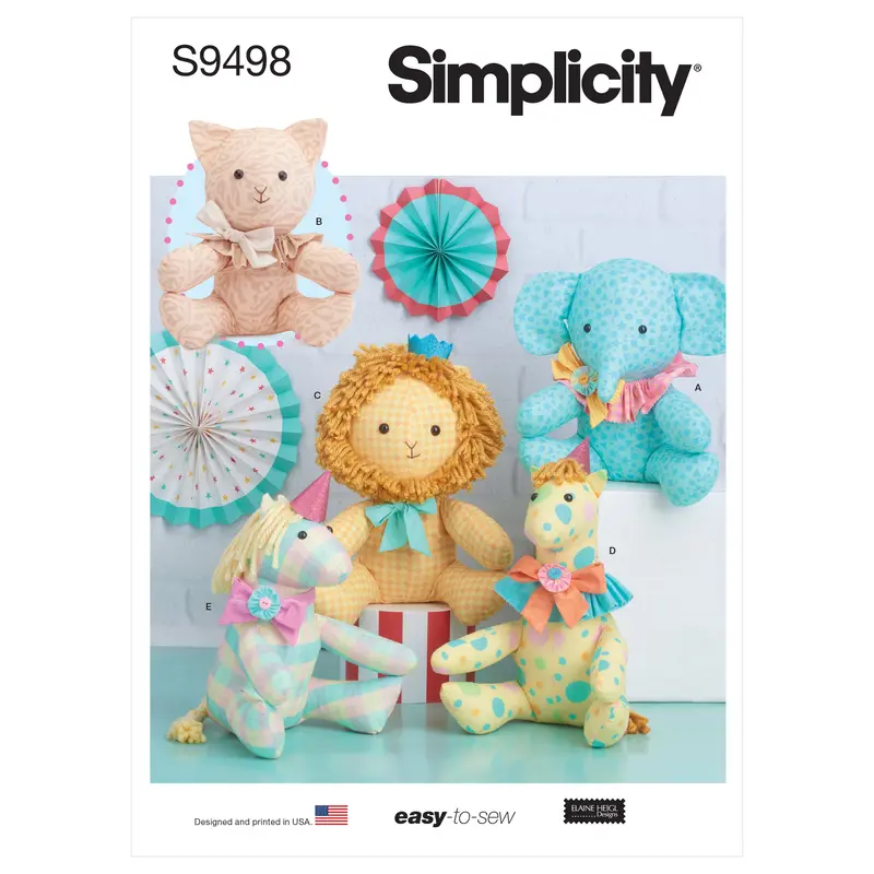 Simplicity Sewing Pattern 9498 Easy Plush Animals 1