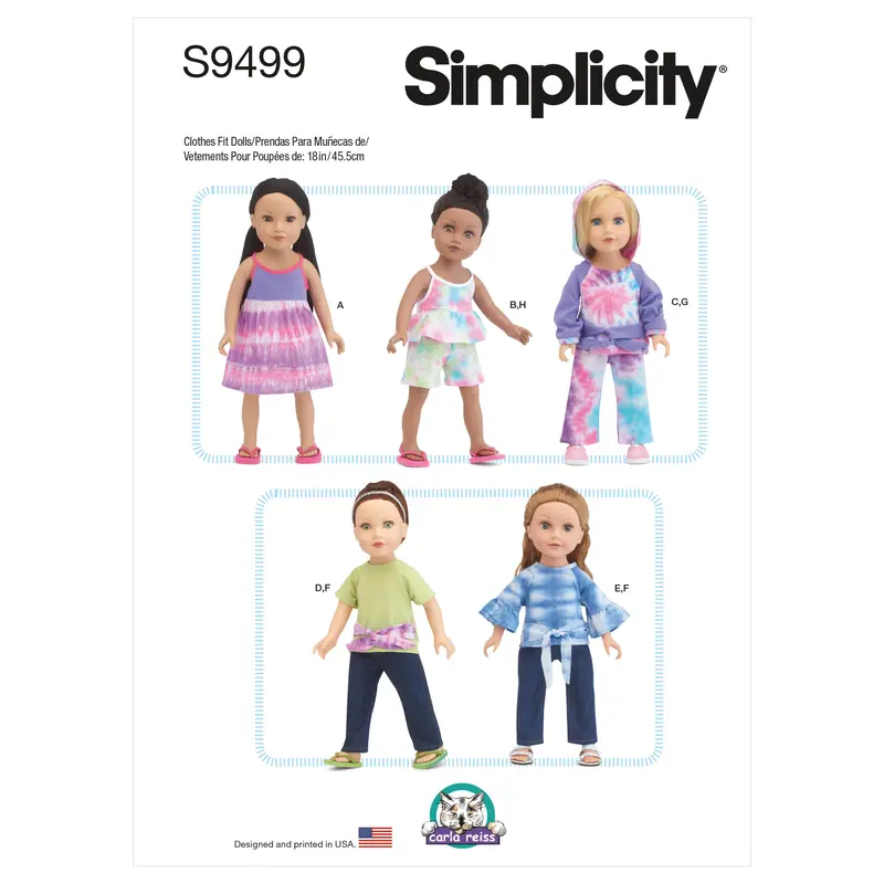 Simplicity Sewing Pattern 9499 18 Inch Doll Clothes 1