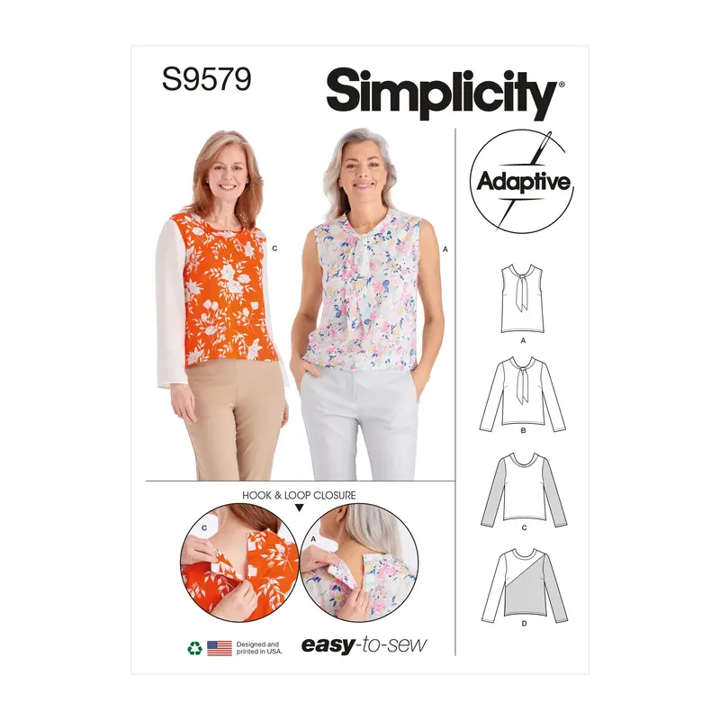 Simplicity Sewing Pattern 9579 Misses' Adaptive Tops 2