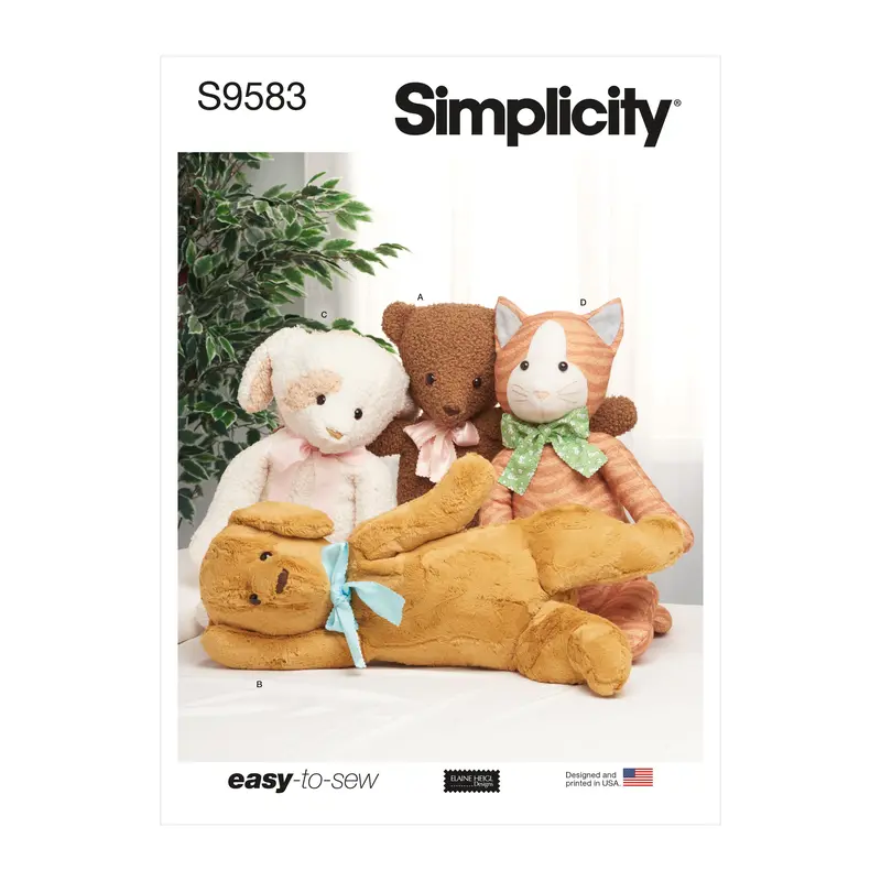 Simplicity Sewing Pattern 9583 Poseable Plush Animals By Elaine Heigl 2