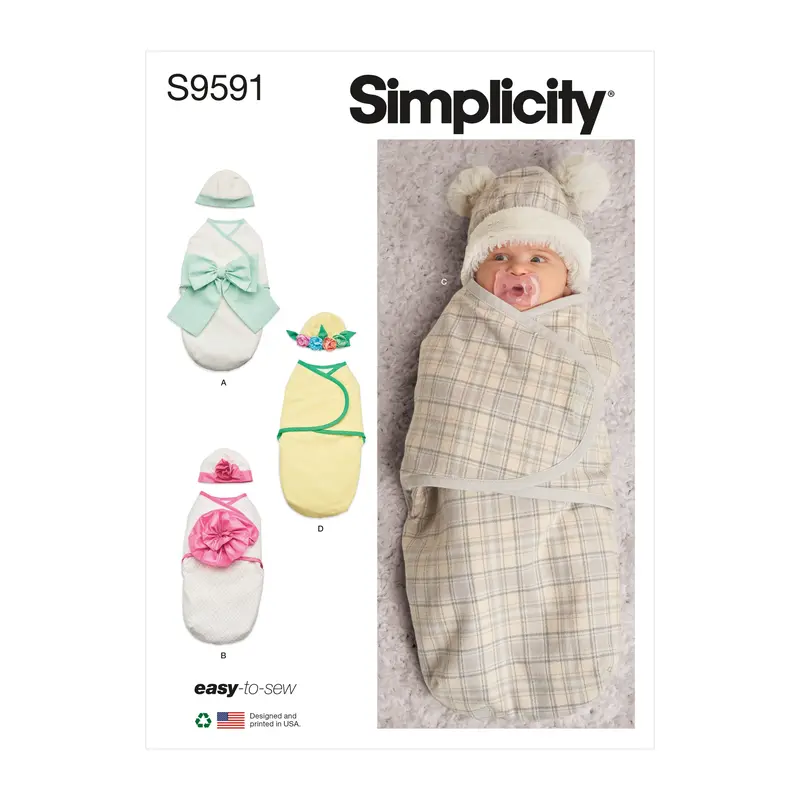 Simplicity Sewing Pattern 9591 Babies' Buntings And Hats 1