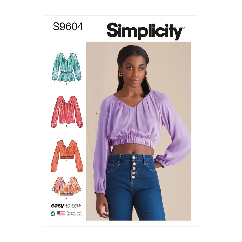 Simplicity Sewing Pattern 9604 Misses' Blouses 2