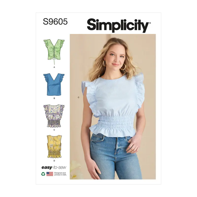 Simplicity Sewing Pattern 9605 Misses' Tops 2