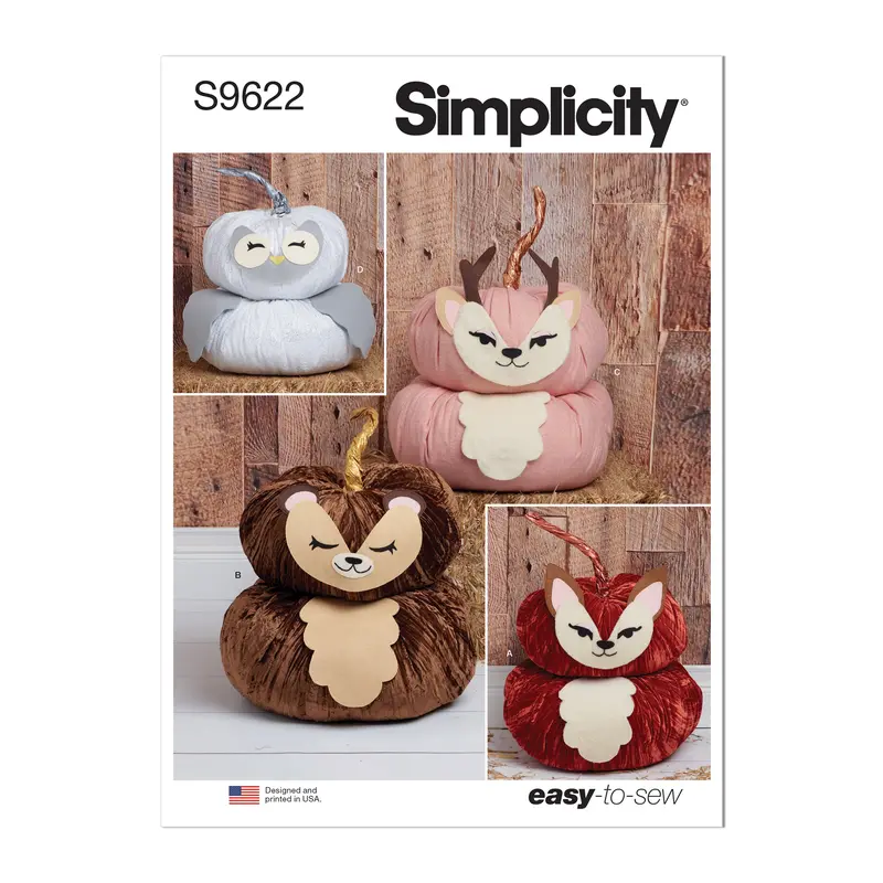 Simplicity Sewing Pattern 9622 Plush Pumpkin Animals 2