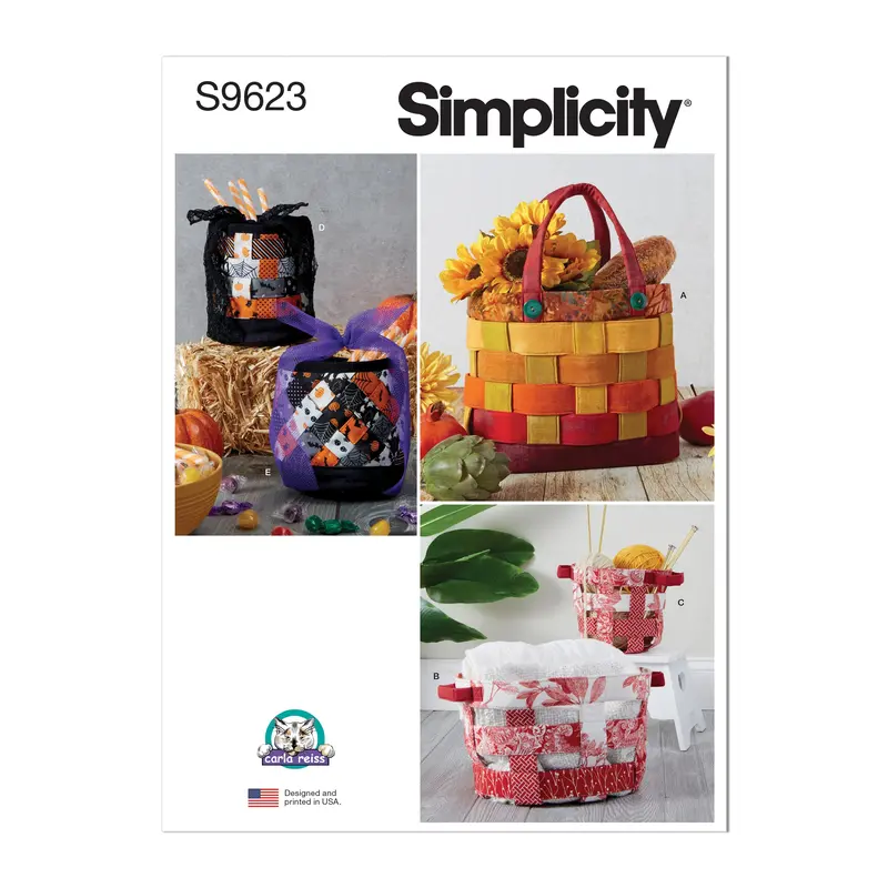 Simplicity Sewing Pattern 9623 Fabric Baskets By Carla Reiss Design 2