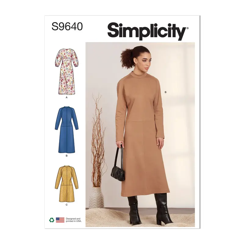 Simplicity Sewing Pattern 9640 Misses' Dolman Sleeve Dresses 2