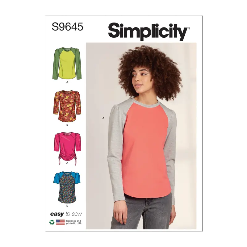 Simplicity Sewing Pattern 9645 Misses' Knit Tops 2