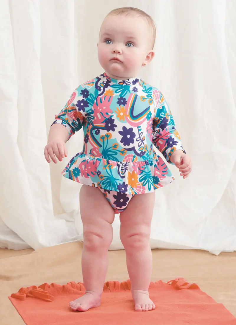 Simplicity Sewing Pattern 9796 Babies' Swimsuits With Rash Guard And Headband 1