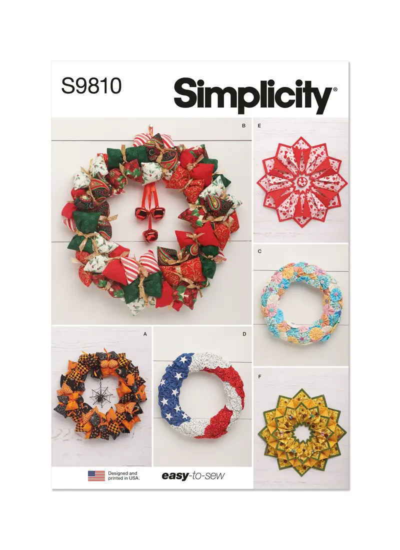 Simplicity Sewing Pattern 9810 Seasonal Wreaths 2