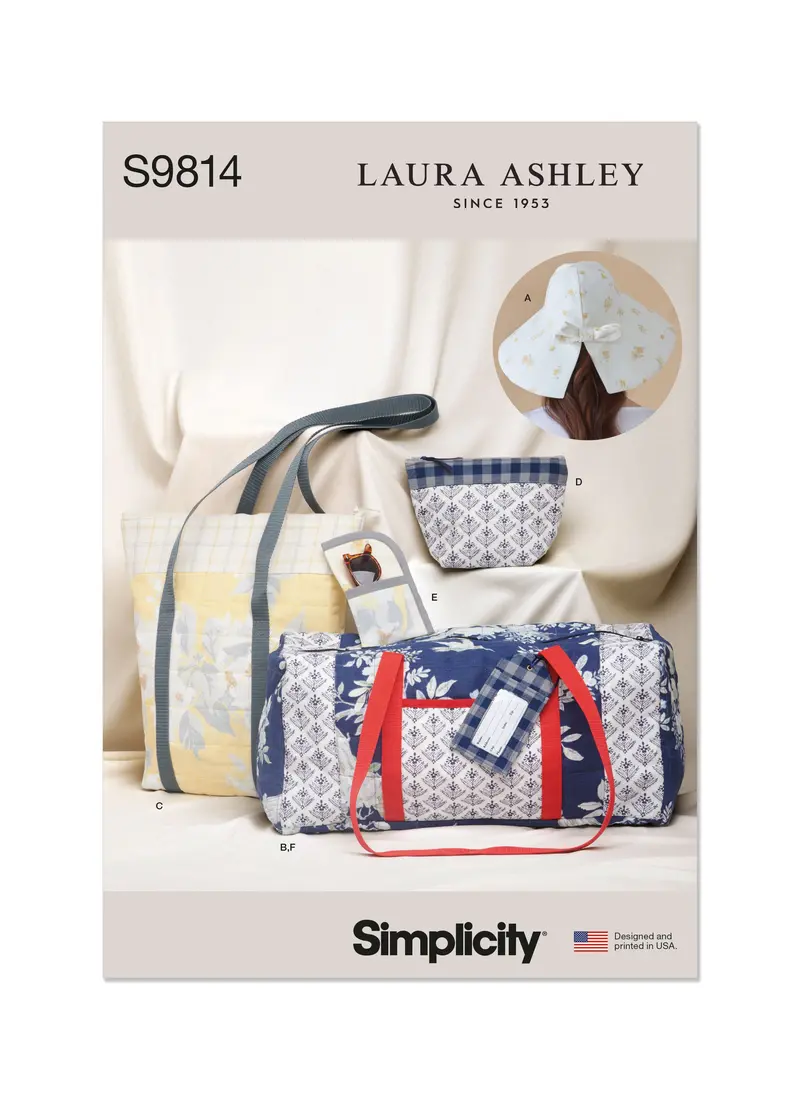 Simplicity Sewing Pattern 9814 Hat, Duffel, Tote, Cosmetic Case, Luggage Tag 2