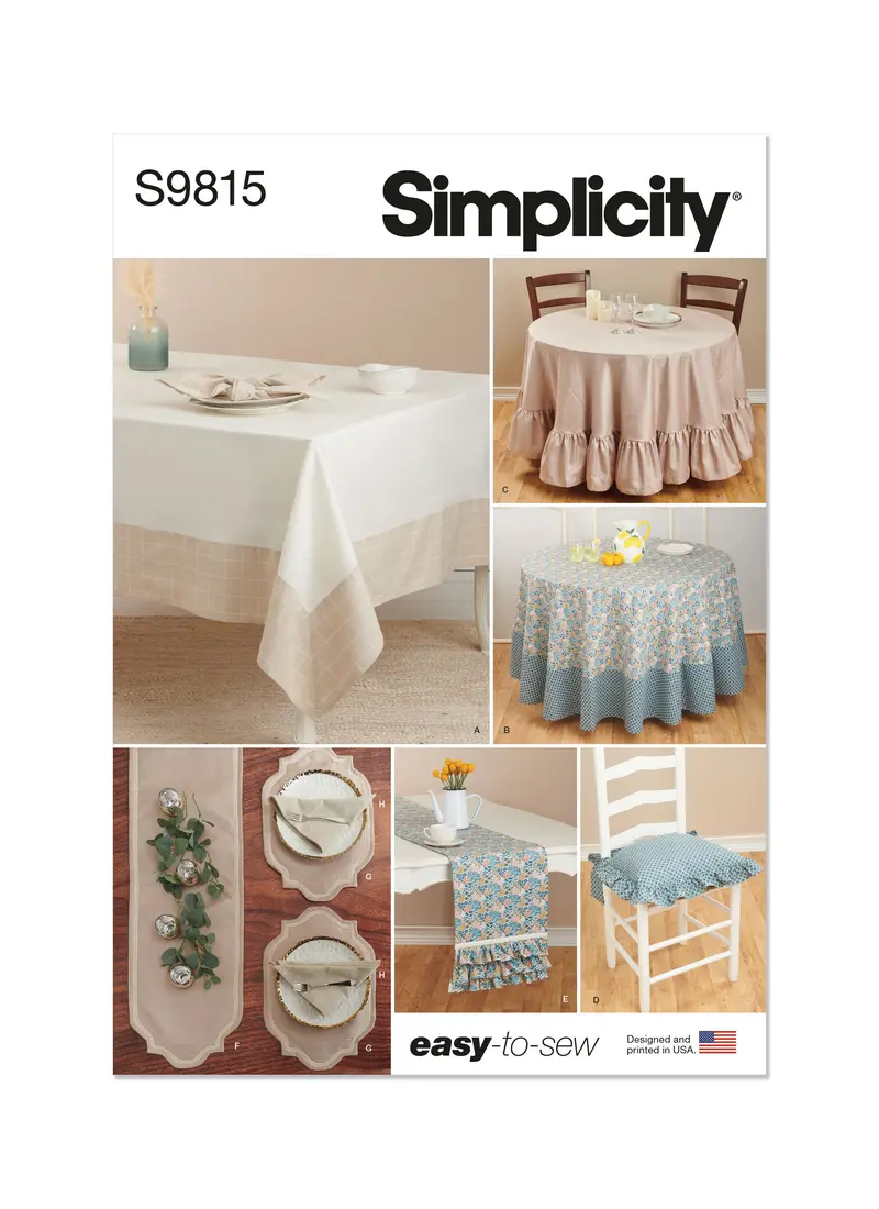 Simplicity Sewing Pattern 9815 Tabletop Décor 2