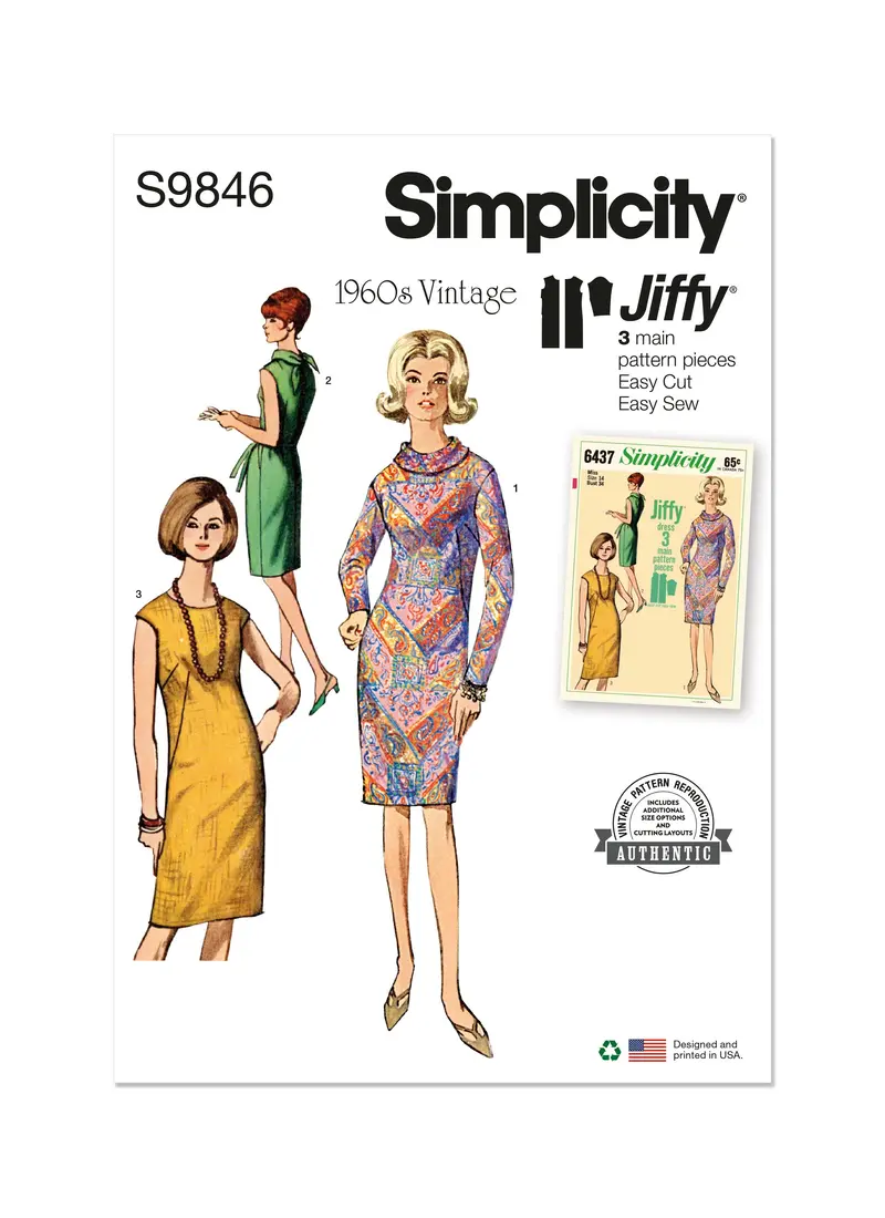 Simplicity Sewing Pattern 9846 Misses' Dress 1