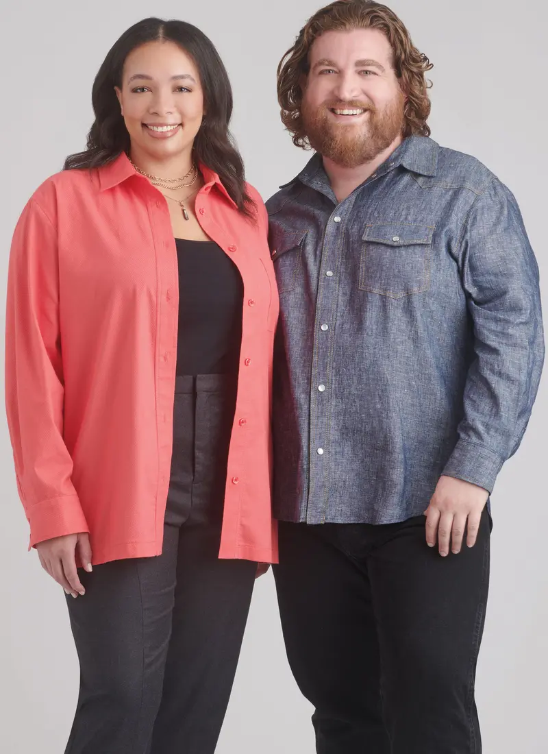 Simplicity Sewing Pattern 9859 Plus Size Unisex Shirts 1