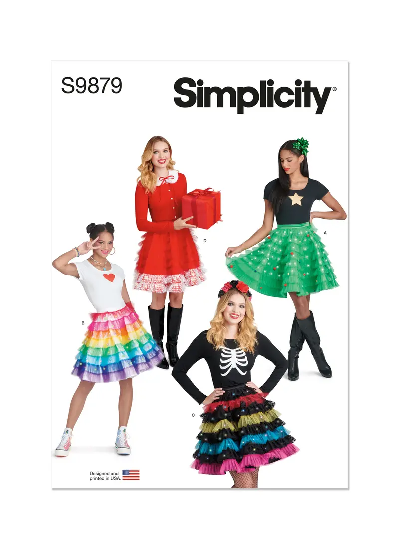 Simplicity Sewing Pattern 9879 Holiday Skirts, Collar And Appliques 2