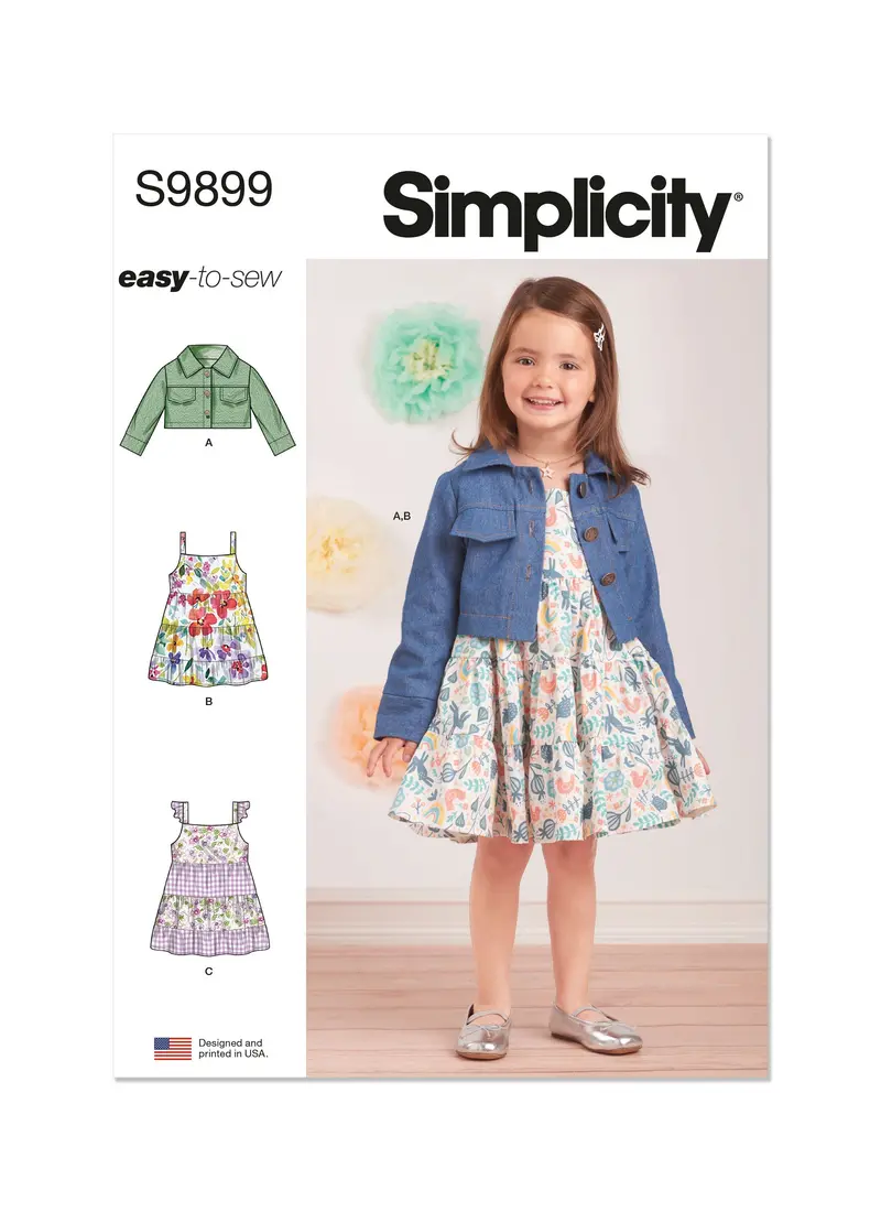 Simplicity Sewing Pattern 9899 Toddlers' Jacket And Dresses 2