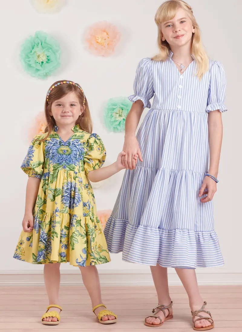 Simplicity Sewing Pattern 9900 Girls' Dress With Sleeve And Length Variations 1