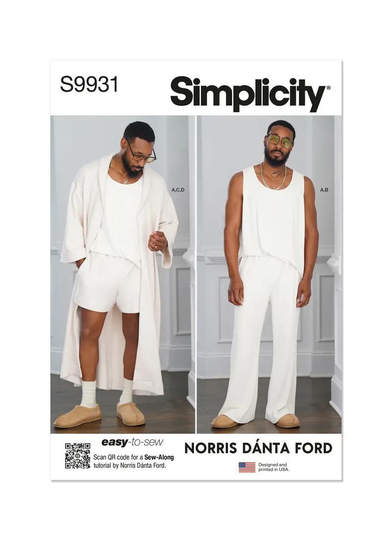 Simplicity Sewing Pattern 9931 Men's Loungewear And Robe By Norris Danta Ford 2