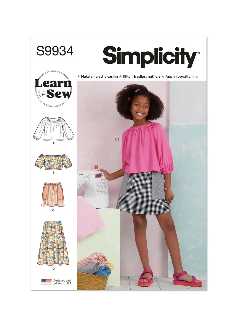 Simplicity Sewing Pattern 9934 Girls' Tops And Skirts 2