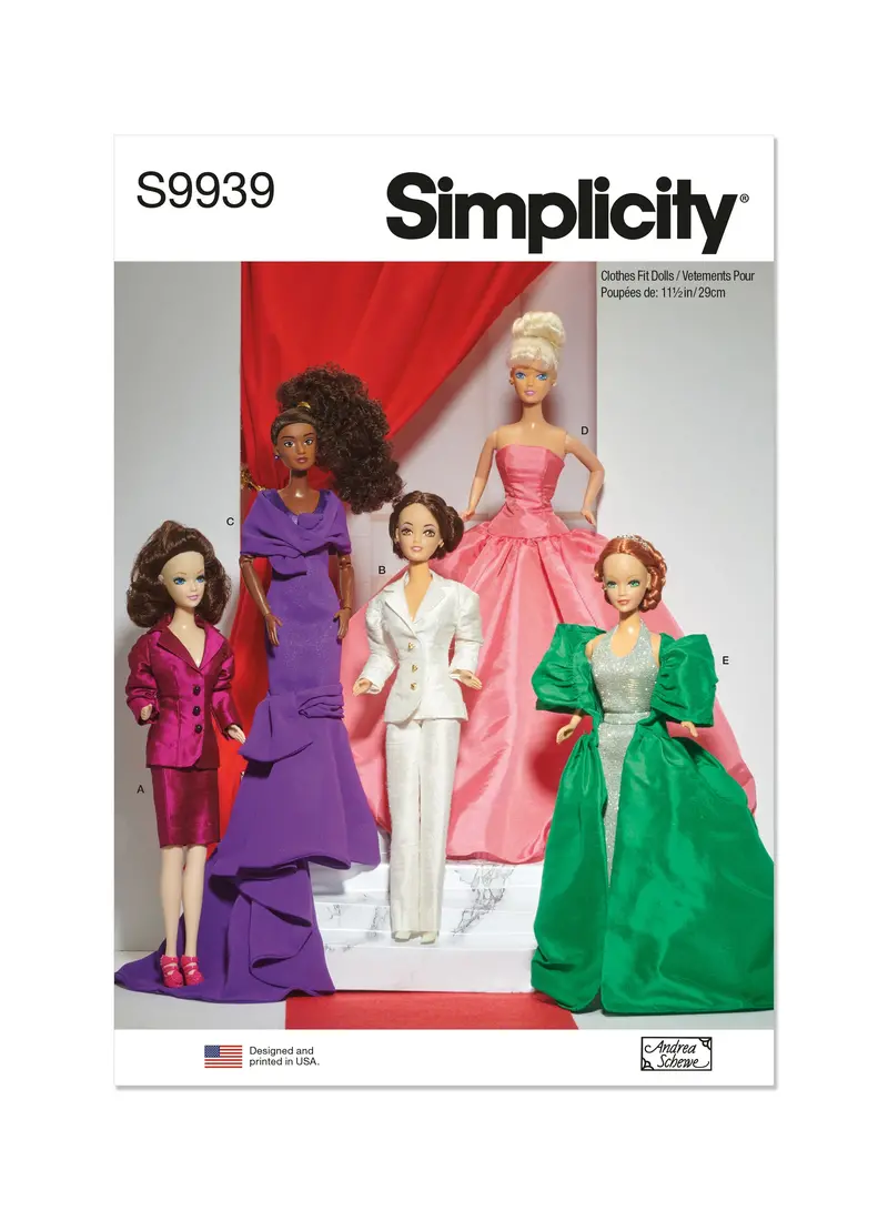 Simplicity Sewing Pattern 9939 Fashion Doll Clothes By Andrea Schewe Designs 2