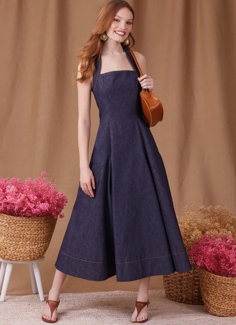 Simplicity Sewing Pattern 9949 Flared Halter Neck Dress 1