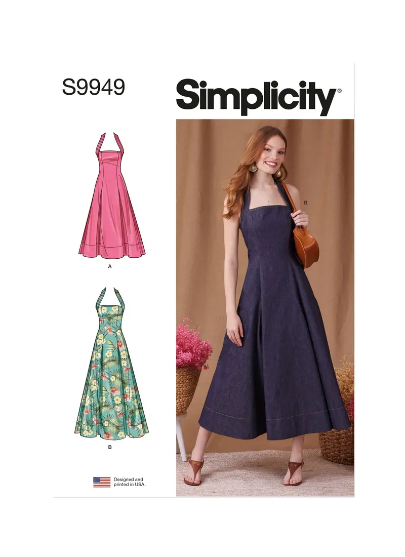 Simplicity Sewing Pattern 9949 Flared Halter Neck Dress 2