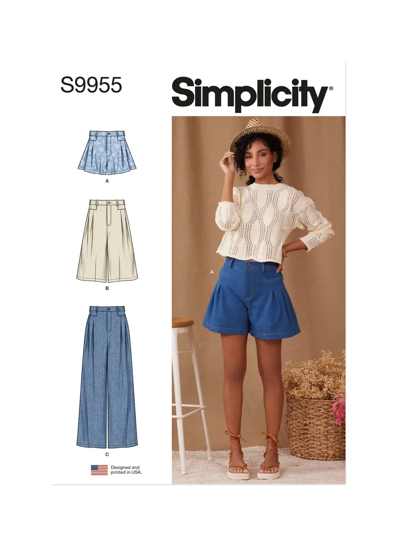Simplicity Sewing Pattern 9955 Pleated Shorts And Trousers 2