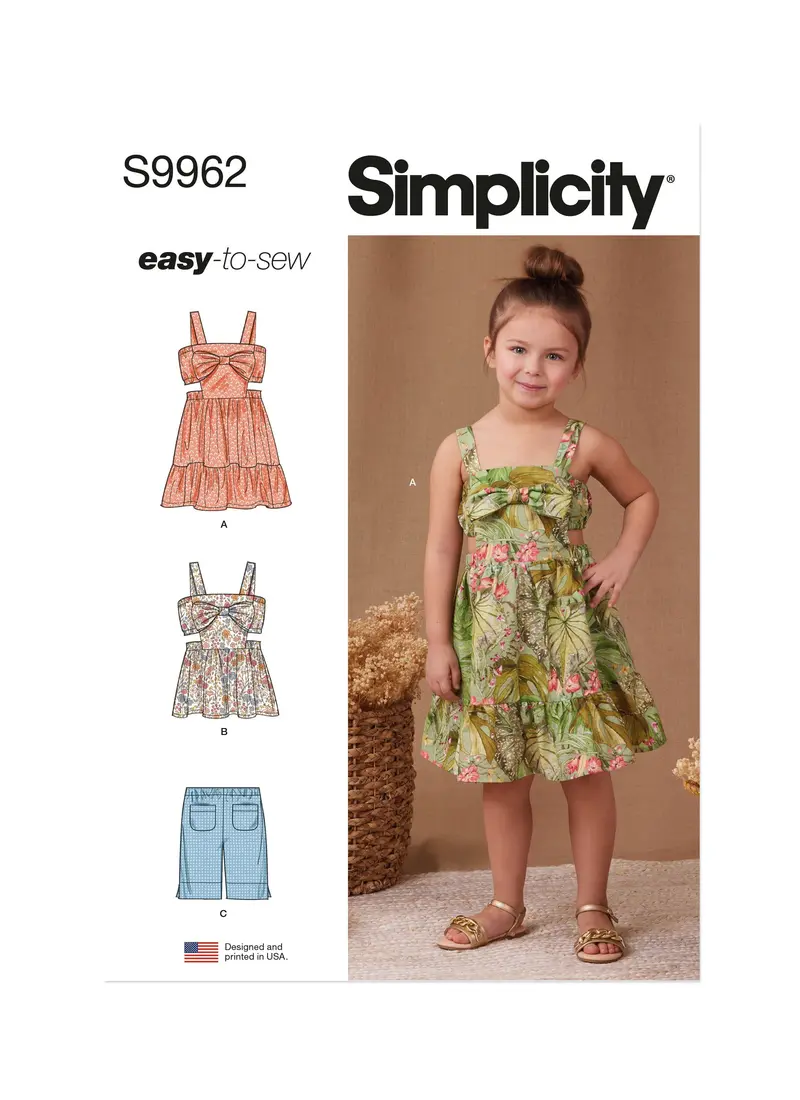 Simplicity Sewing Pattern 9962 Children's Dress, Top And Shorts 2